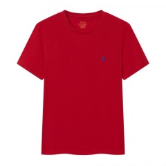 Red with blue logo，