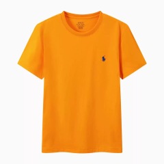 Orange with blue logo，