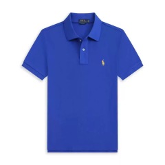 Dark blue with yellow logo，