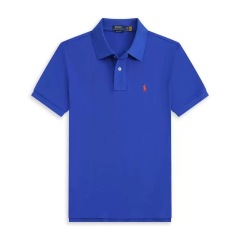Dark blue with orange logo，
