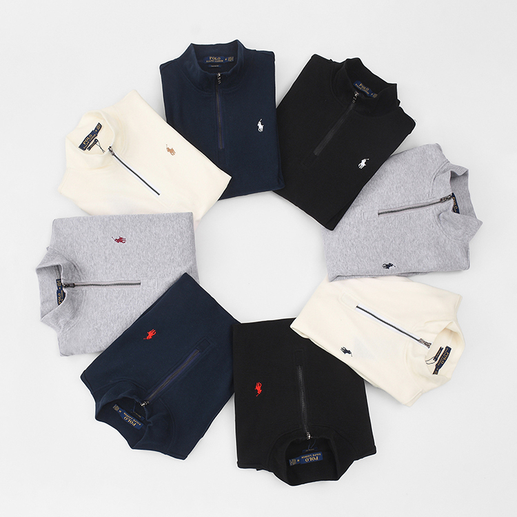 Ralph Lauren Unisex Cotton Half Zipper Hoodie #RL-037