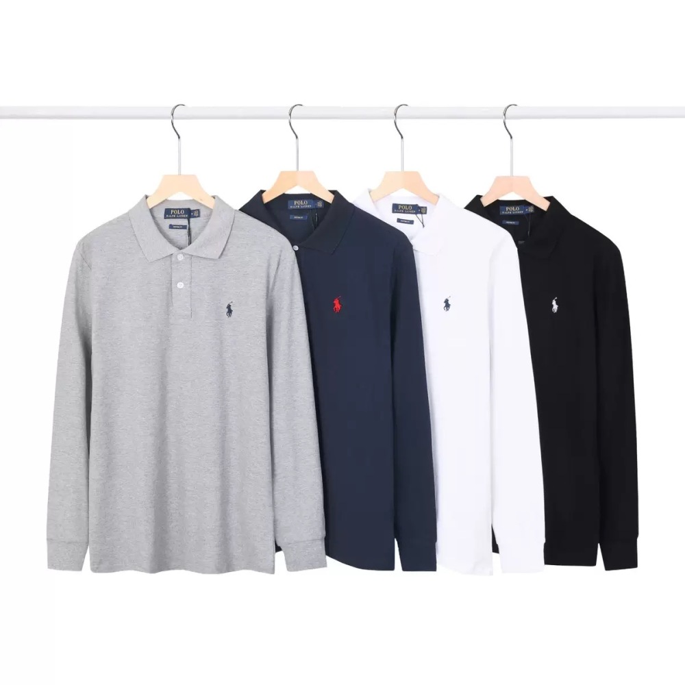 Ralph Lauren Pure Cotton Men's Long Sleeve Polo Shirts RL-070