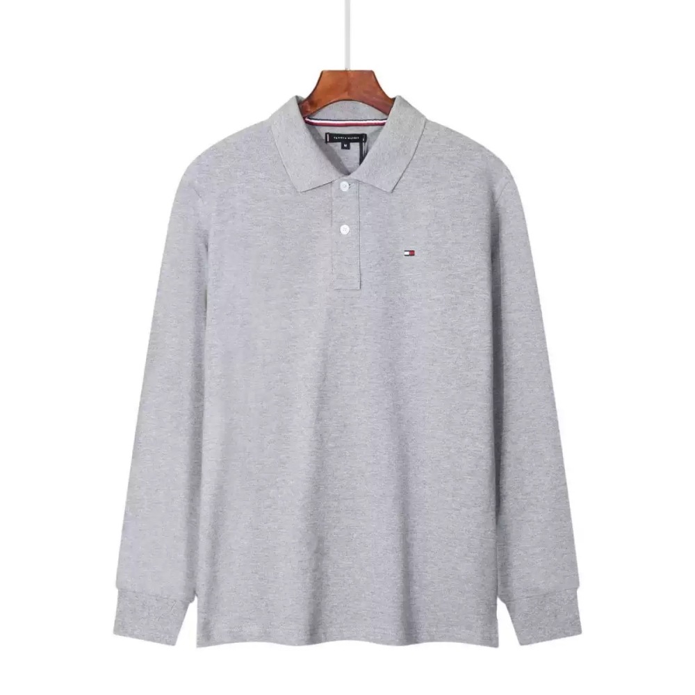 Tommy Hilfiger Pure Cotton Men's Long Sleeve Polo Shirts TM-008