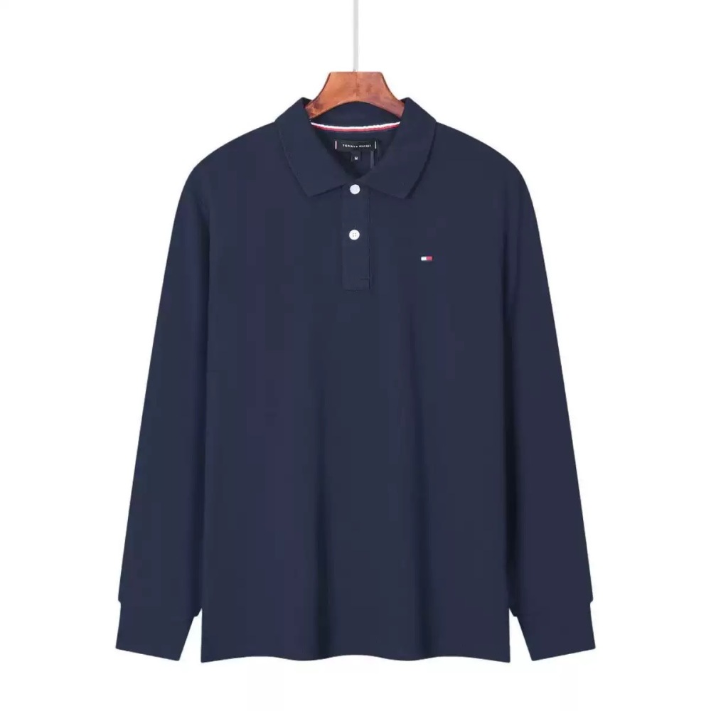 Tommy Hilfiger Pure Cotton Men's Long Sleeve Polo Shirts TM-008
