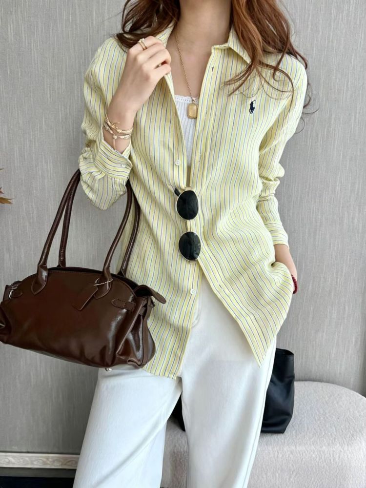 Ralph Lauren Women's Cotton Linen Stripe Shirt RL-071