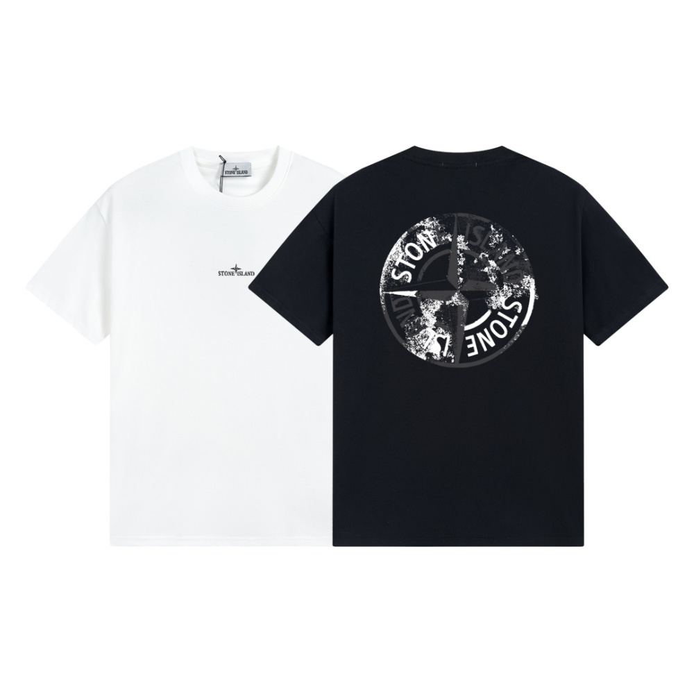 STONE ISLAND Unisex Pure Cotton T-shirt #SI-001