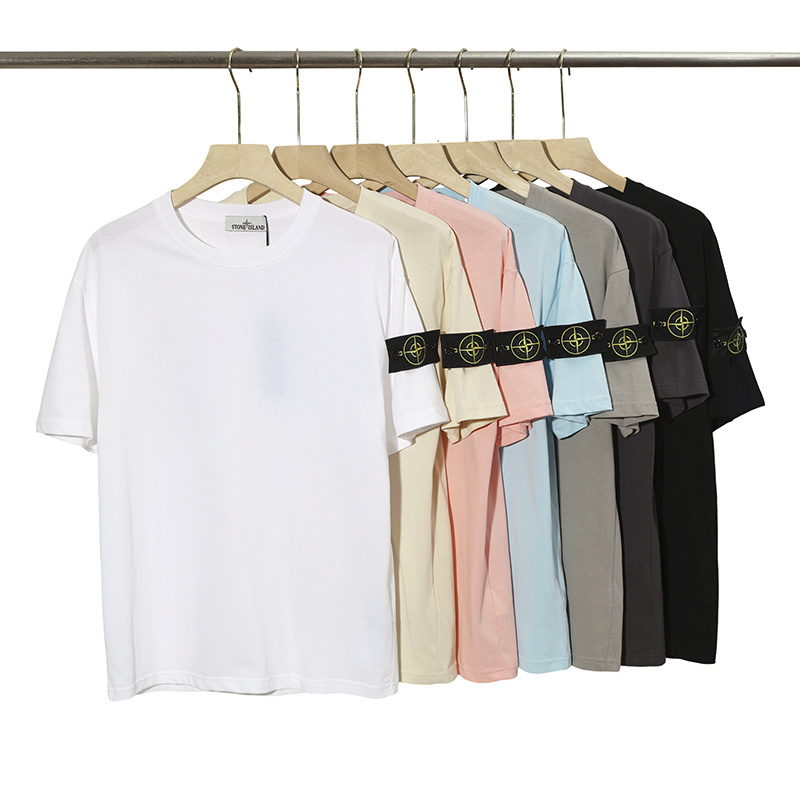 STONE ISLAND Unisex Pure Cotton T-shirt #SI-002