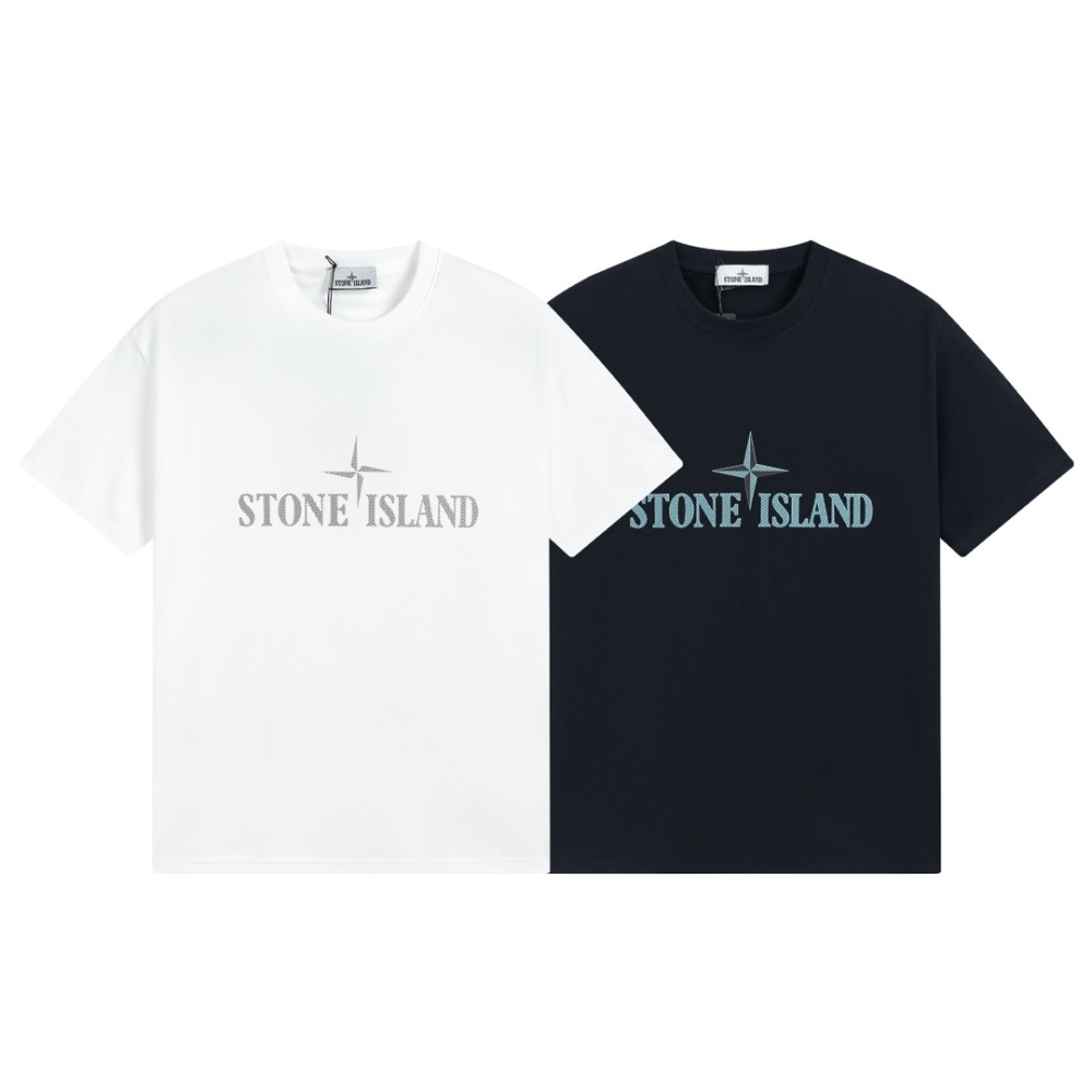 STONE ISLAND Unisex Pure Cotton T-shirt #SI-005