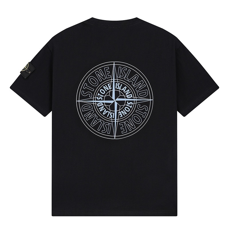 STONE ISLAND Unisex Pure Cotton T-shirt #SI-006