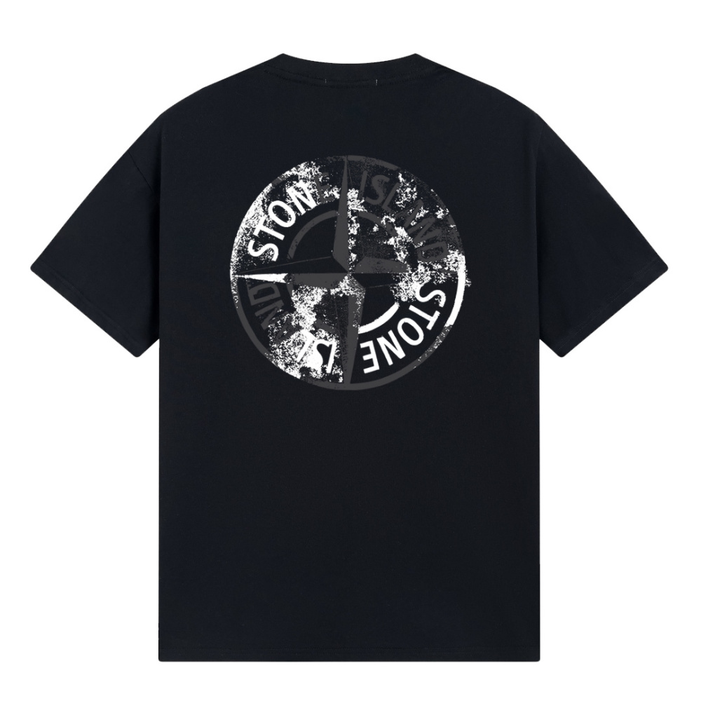 STONE ISLAND Unisex Pure Cotton T-shirt #SI-001