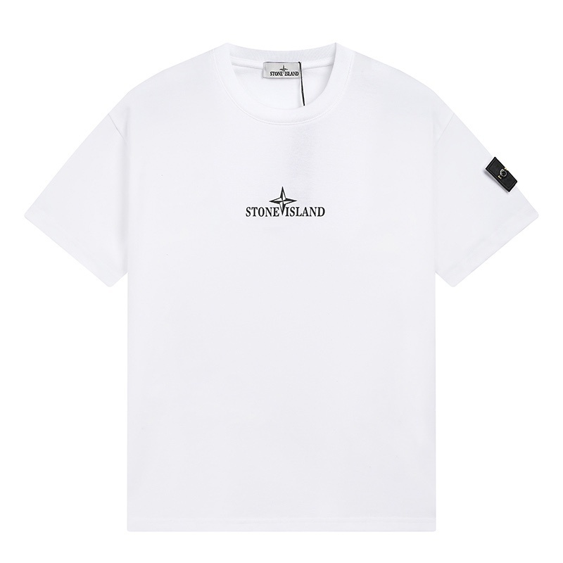 STONE ISLAND Unisex Pure Cotton T-shirt #SI-006