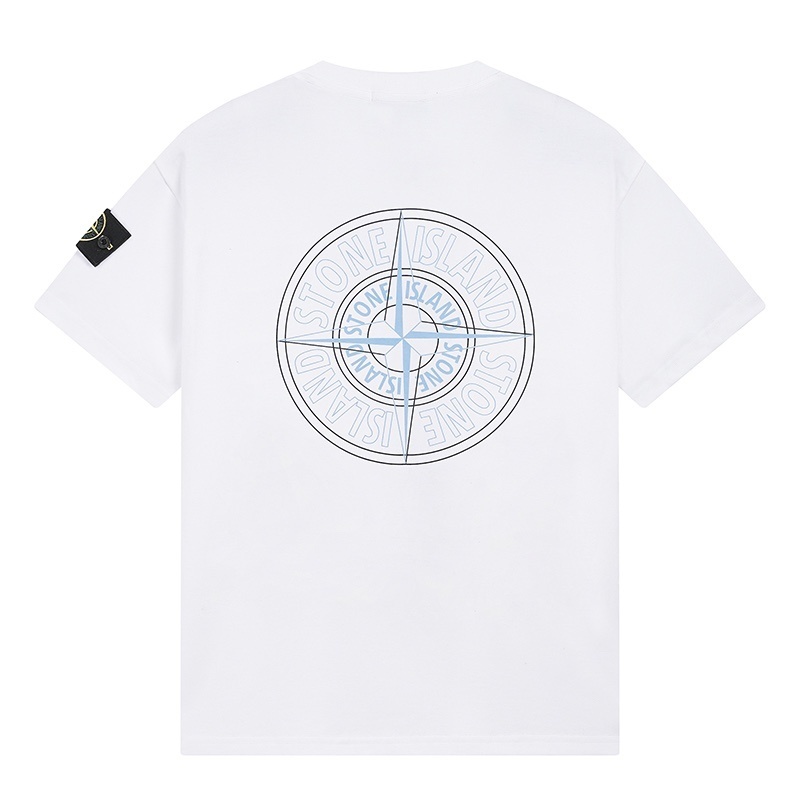 STONE ISLAND Unisex Pure Cotton T-shirt #SI-006