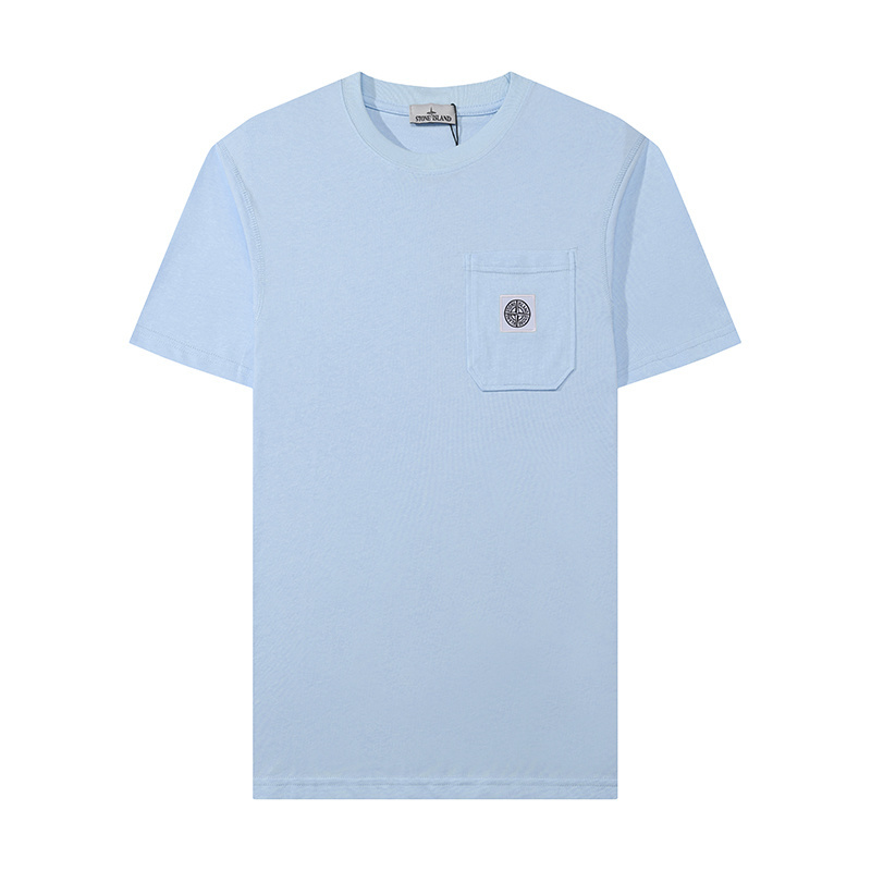 STONE ISLAND Unisex Pure Cotton T-shirt #SI-004
