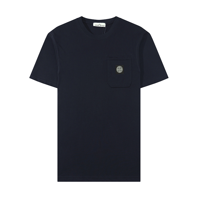 STONE ISLAND Unisex Pure Cotton T-shirt #SI-004