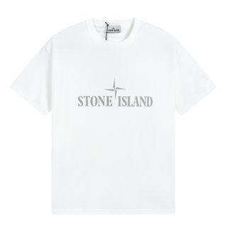 STONE ISLAND Unisex Pure Cotton T-shirt #SI-005