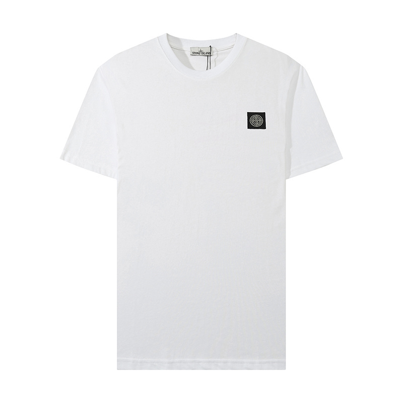 STONE ISLAND Unisex Pure Cotton T-shirt #SI-003