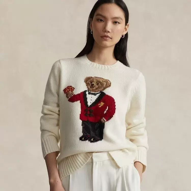 Ralph Lauren Polo Bear Women Cotton Sweater #RL-058