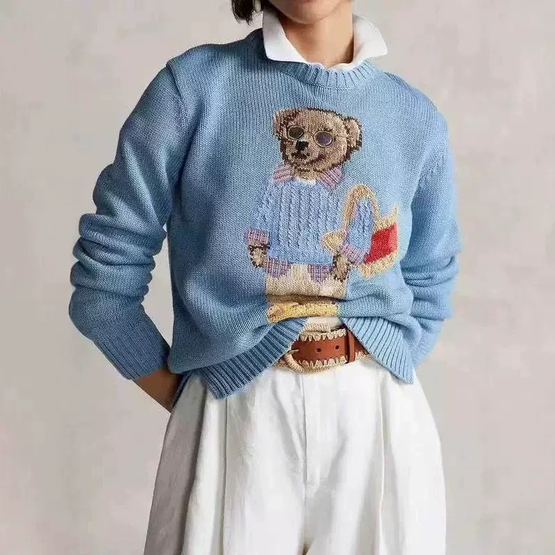 Ralph Lauren Polo Bear Women Cotton Sweater #RL-058
