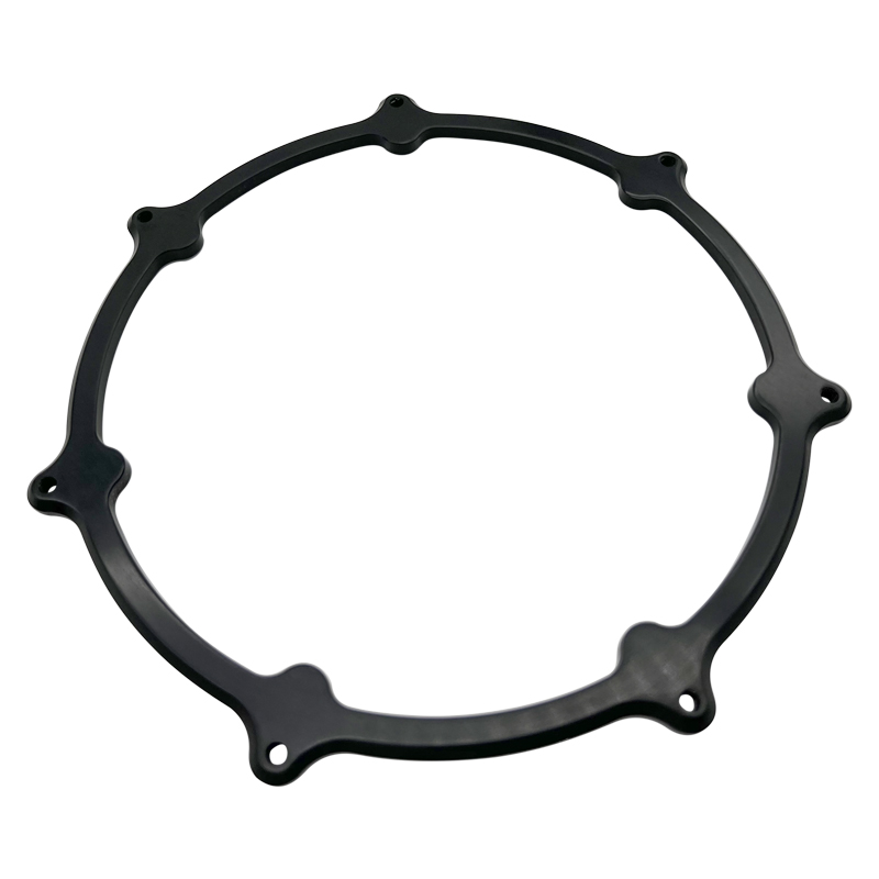Custom CNC aluminum adapter flange with mounting tabs