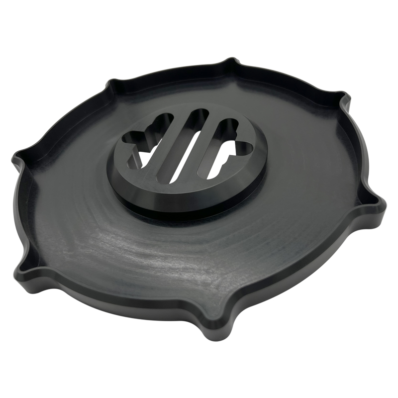 Precision CNC machined aluminum adapter mounting plate for industrial mechanical coupling