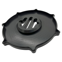 Precision CNC machined aluminum adapter mounting plate for industrial mechanical coupling