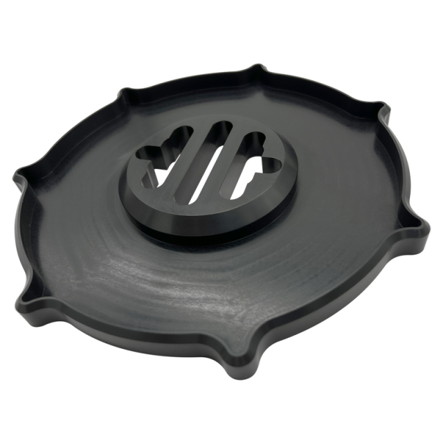 Precision CNC machined aluminum adapter mounting plate for industrial mechanical coupling