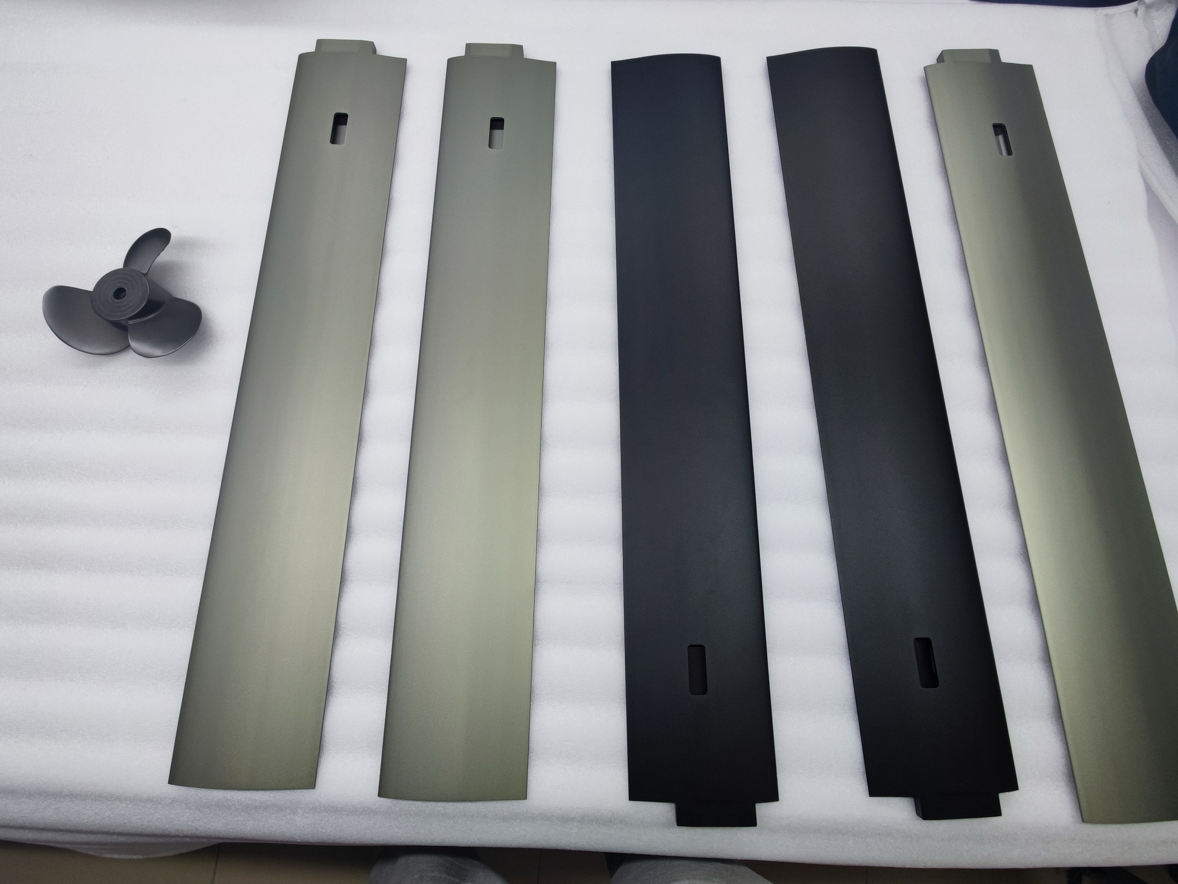 Precision CNC-machined aluminum hydrofoil mast with NACA hydrodynamic profile for Efoil systems