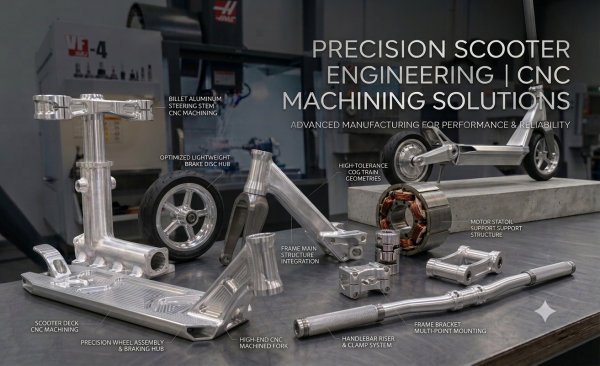 Scooter CNC machined metal parts application