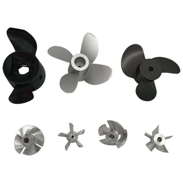 CNC machined 6061-T6 aluminum Efoil propeller with optimized hydrodynamic blade profile