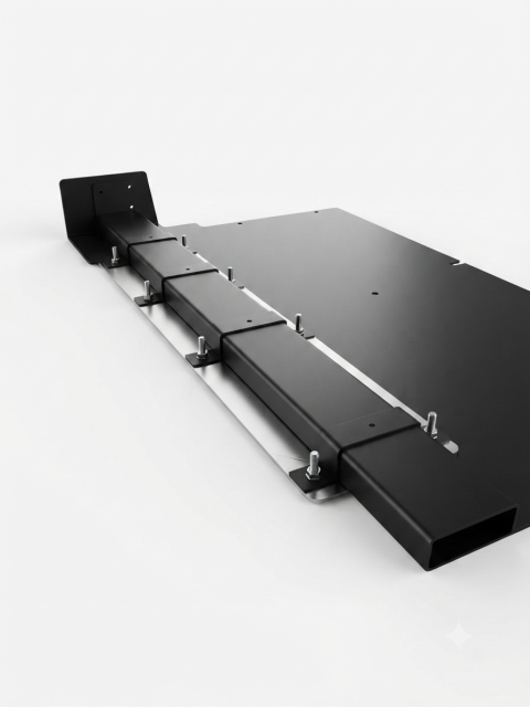 304 Stainless Steel Cross Reinforcement Ramp Mirror Plate Assembly with riveted sheet metal construction for mobility vehicles