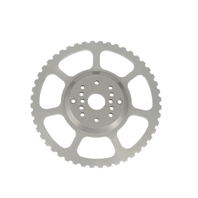 Precision CNC machined steel engine flywheel and crankshaft trigger wheel for high-performance automotive applications