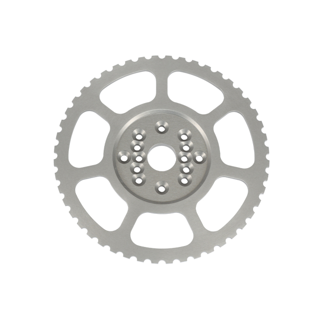 Precision CNC machined steel engine flywheel and crankshaft trigger wheel for high-performance automotive applications