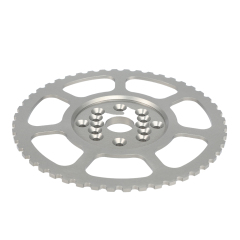 Precision CNC machined steel engine flywheel and crankshaft trigger wheel for high-performance automotive applications