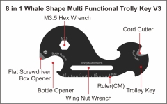Whale Shape Trolly Key V3,Grace Metal,Whale Shape Trolly Key V3