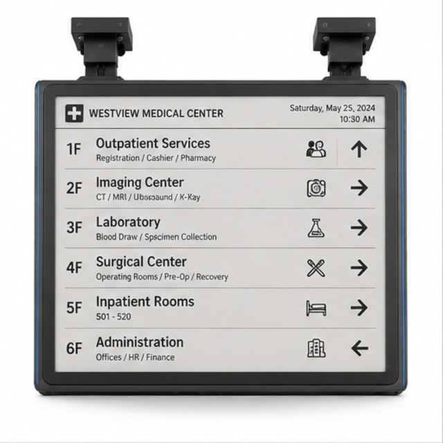 32" Indoor E-ink Dual-sided Ceiling-mounted Information Board,FengJing (Shenzhen) Co., Ltd.,32" Indoor E-ink Dual-sided Ceiling-mounted Information Board