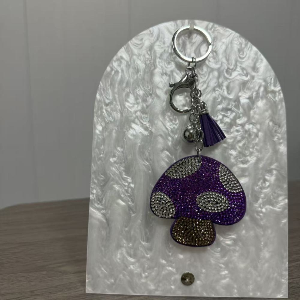 Blue mushroom keychain
