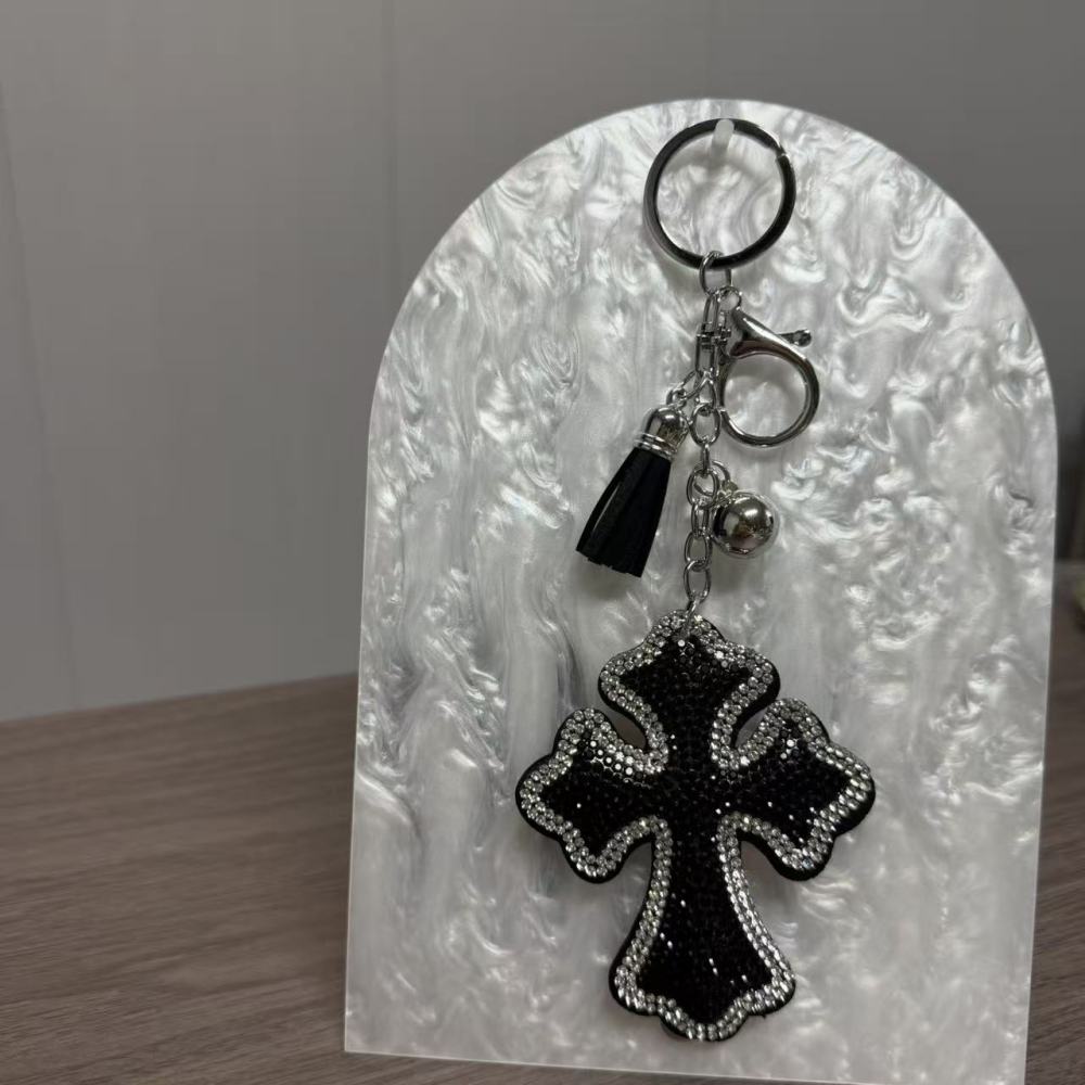Black Cross Keychain