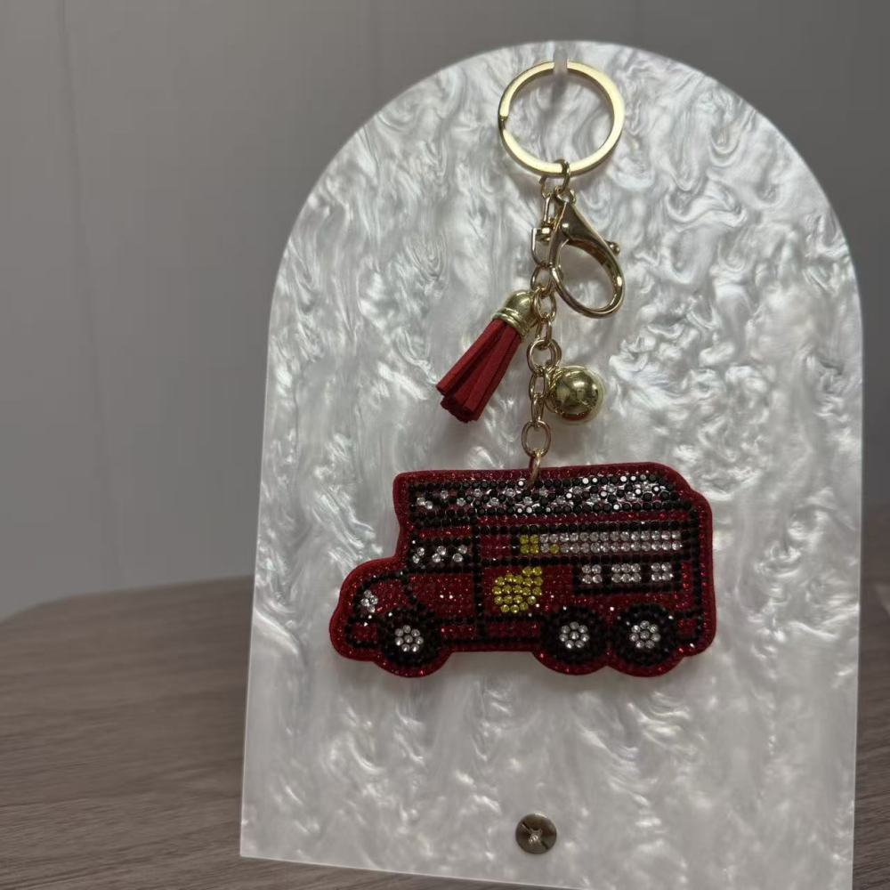 Red school bus keychain