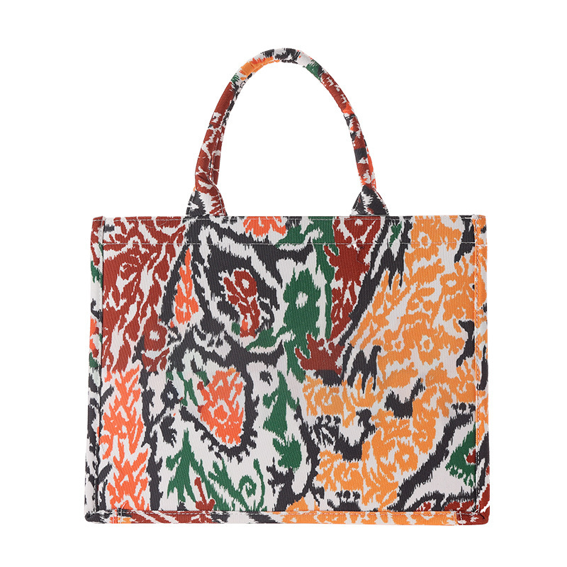 New niche design women's bag creative hand-held canvas bag national style printing all-match large capacity hand-held tote bag