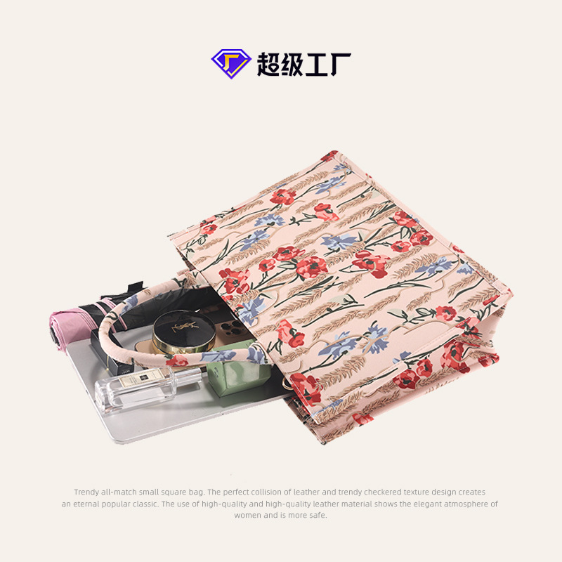 New niche design women's bag creative hand-held canvas bag national style printing all-match large capacity hand-held tote bag