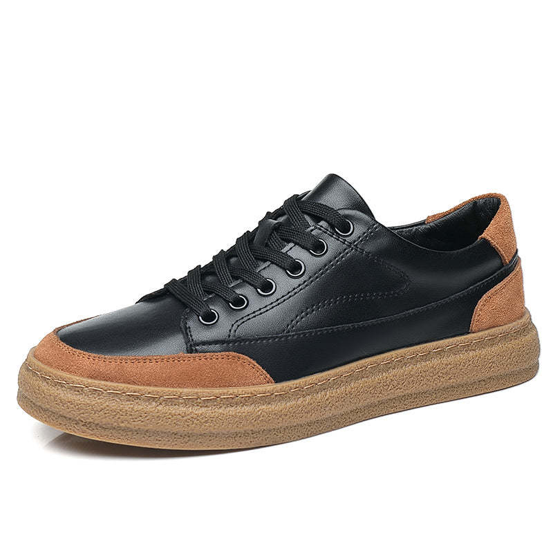 Men's Fashionable Low-top Leather Sneakers, Summer New Style, Retro and Casual German Training Shoes