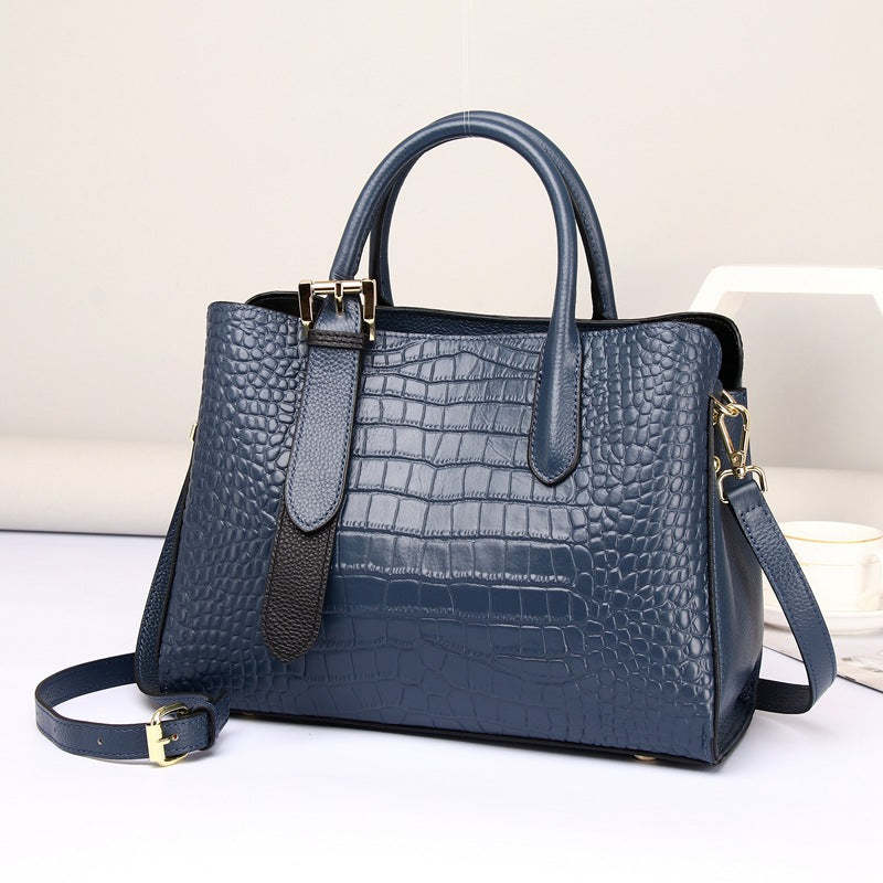 Fashion Lady Real Leather Crocodile Pattern Handbag Shoulder Bag 6058