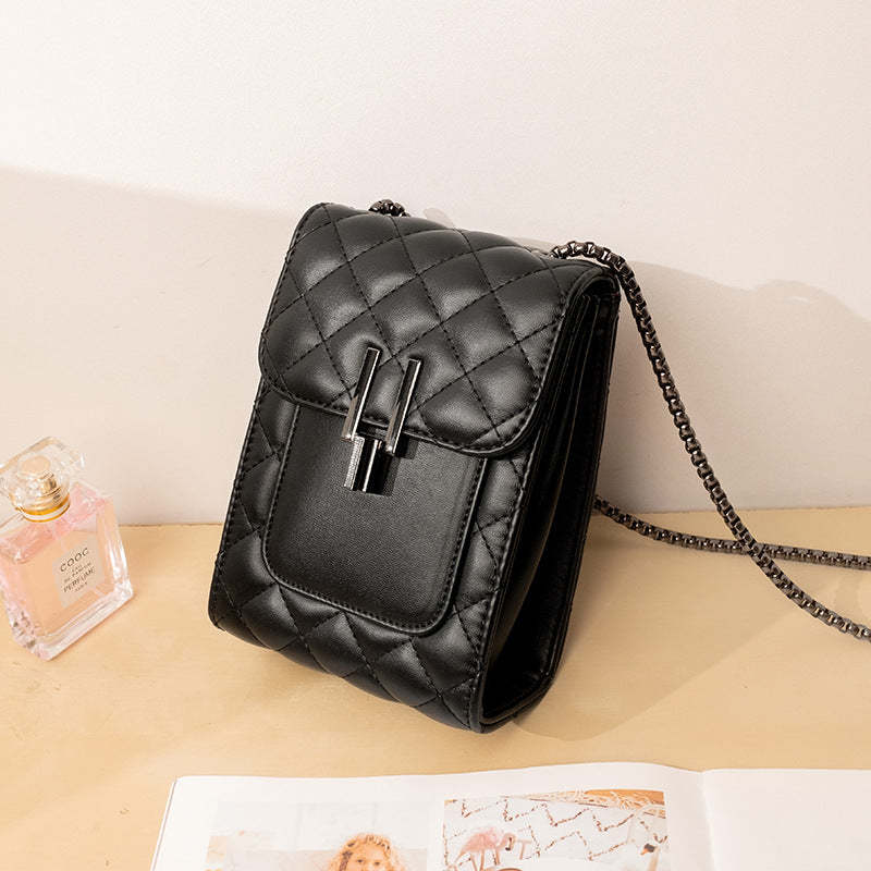 Guangzhou Mini Style Black PU Handbag Shoulder Bag Crossbody Bag Women Bag