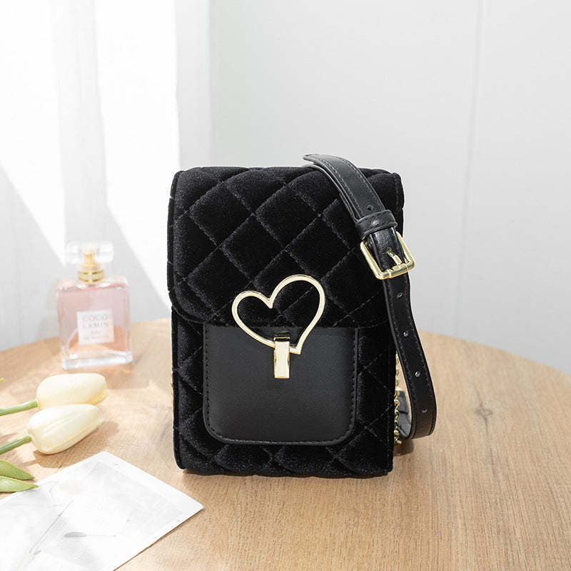 Guangzhou Mini Style Black PU Handbag Shoulder Bag Crossbody Bag Women Bag