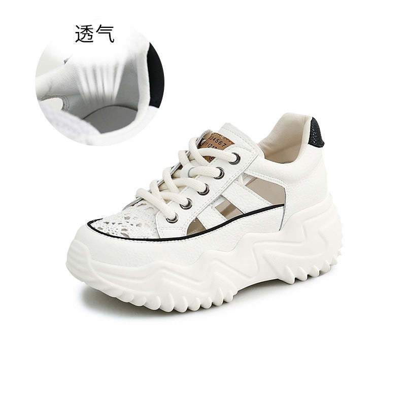 Retro Summer Sneakers Women Thick Sole Increase Height Dad Shoes Casual Sneakers