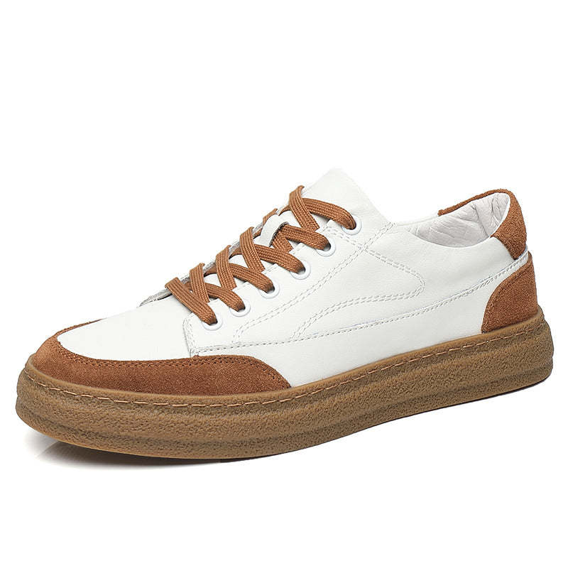 Men's Fashionable Low-top Leather Sneakers, Summer New Style, Retro and Casual German Training Shoes