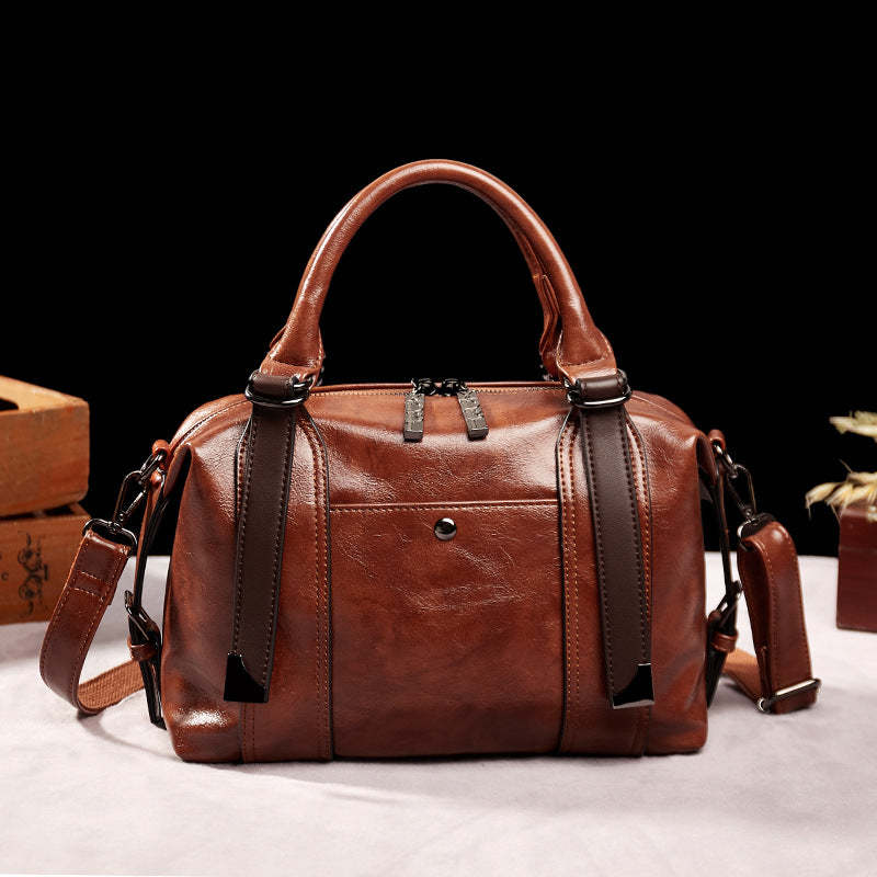 Fashionable Retro Paulie Handbag Shoulder Bag with Leather Composite Material