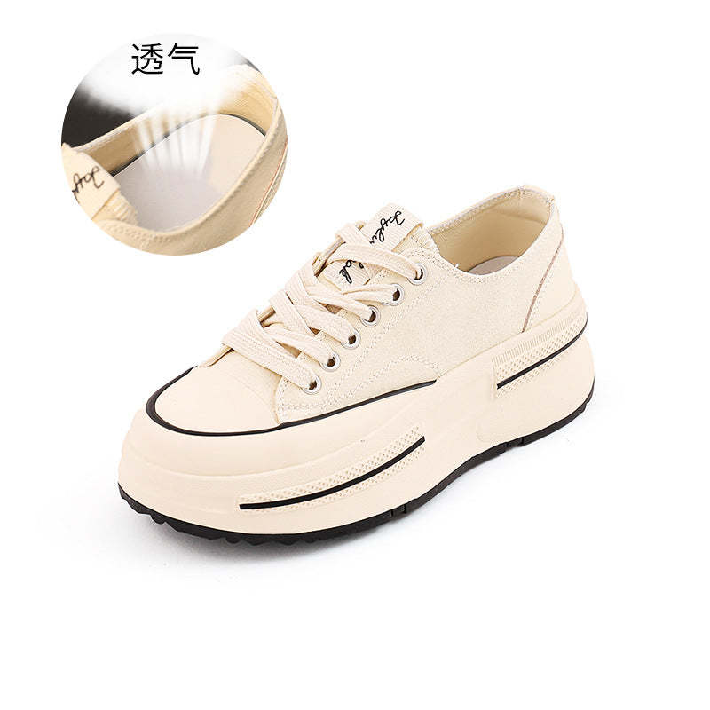 Women's Fashion Sneakers - Breathable Casual Shoes with Increased Height for Spring