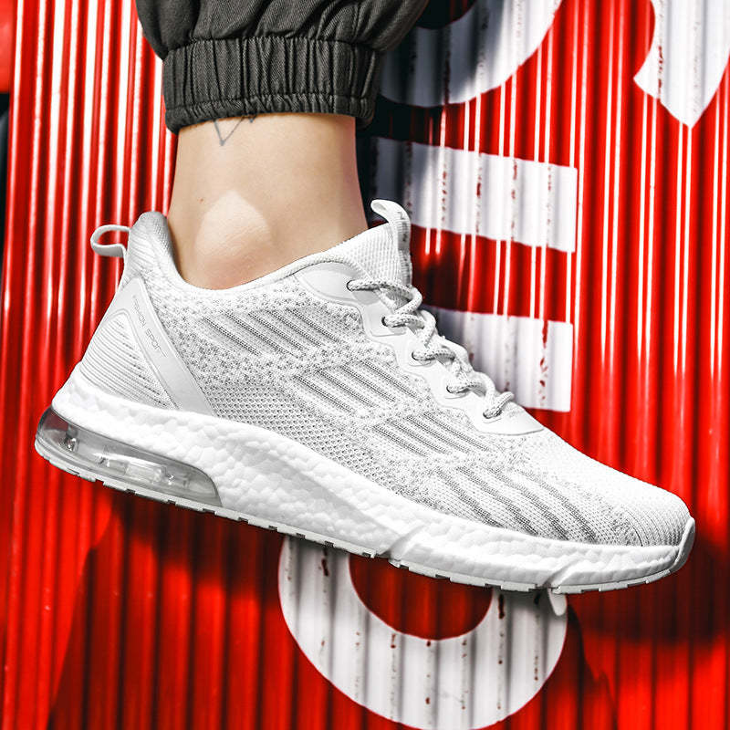Men's Summer Breathable Mesh Running Shoes New Fashionable White Sneakers for Sports and Leisure