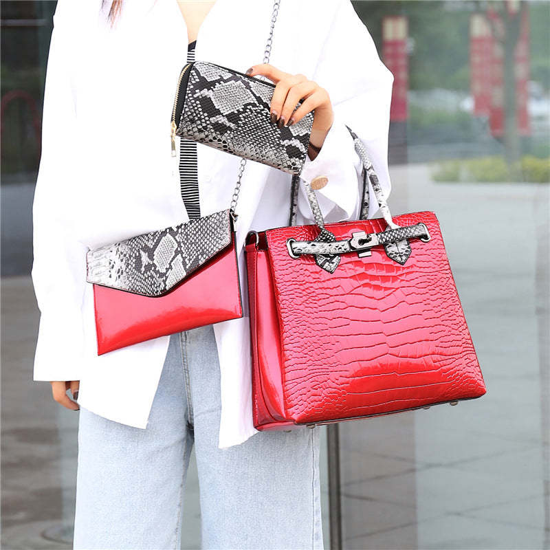 New Fashion PU Crossbody Bag with Water Bucket Bag Design, 3 Pieces Handbag Set for Women